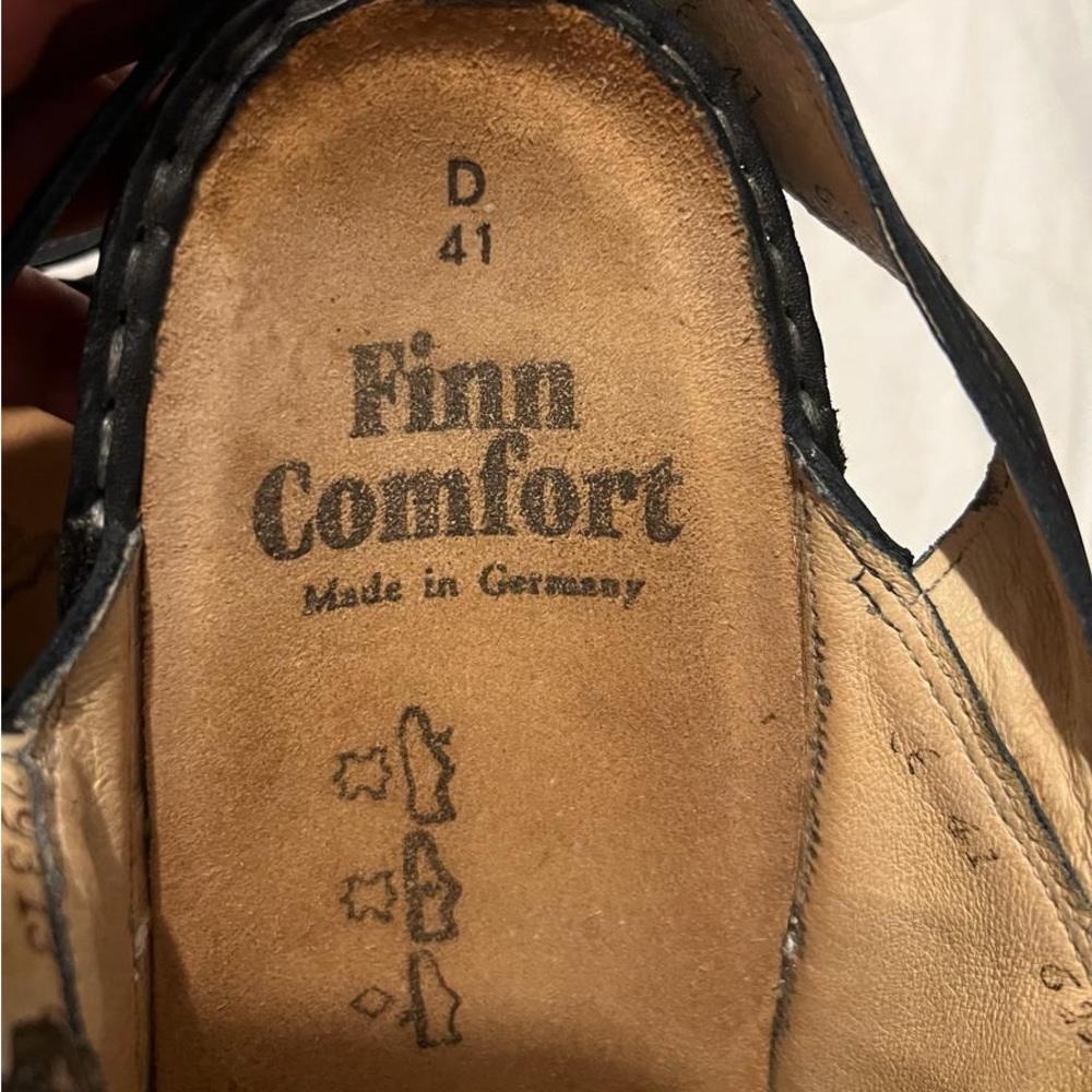 Finn Comfort Andros Black Leather Soft Footbed - Picture 6 of 10
